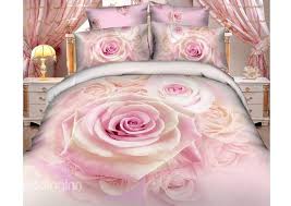 pink roses print 4 piece bedding sets