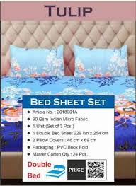 tulip bed sheet size 229cm 254cm rs