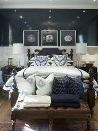 navy blue and brown blue bedroom