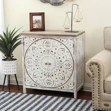 luxenhome white washed wood storage