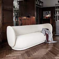 modern minimalist linen 3 seater sofa