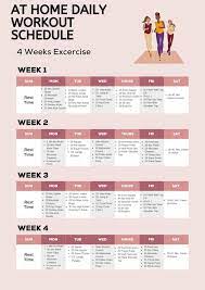 4 Week Home Daily Workout Schedule