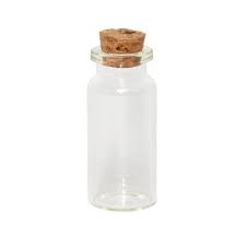 Clear Glass Bottle W Cork Stopper 0