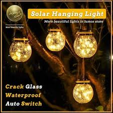 Glass Hanging Jar Lights With Solar Panel
