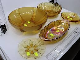 Amber Depression Glass Bowl