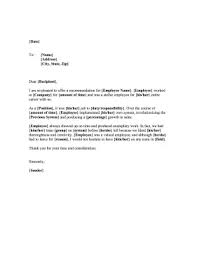 employee recommendation letter