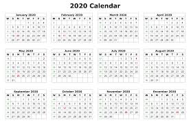 Free Yearly Printable Calendar 2020 With Holidays