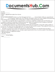 appointment letter format for