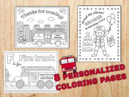 This compilation of over 200 free, printable, summer coloring pages will keep your kids happy and out of trouble during the heat of summer. Fire Truck Birthday Party Coloring Pages Fireman Birthday Etsy