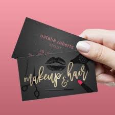 makeup typography themed business cards