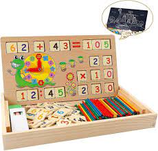 math toy wooden learning box number