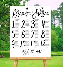 Wedding Seating Chart Printable Alphabetical Or By Table