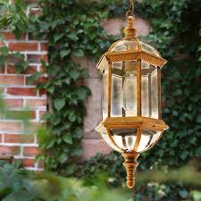 Vintage Aluminum Lantern Glass Outdoor