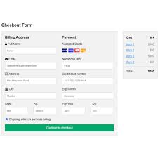 pure css responsive checkout form