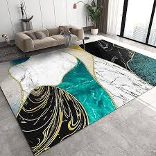 black white green marble rug abstract