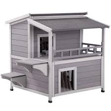Aivituvin 2 Story Cat House Enclosure