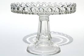 Vintage Clear Glass Cake Stand Open