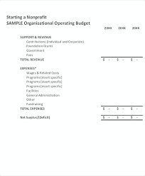 Nonprofit Operating Budget Template 8 Non Profit Budget