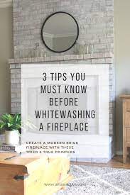 Modern Whitewashed Fireplace