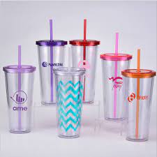 24oz plastic cups with lids straws