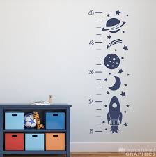 Rocket Growth Chart Decal Outer Space Decor Rocket Wall