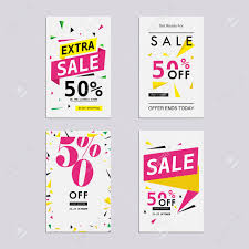 Sale Website Banners Design Set Sale Tag Sale Promotional Material