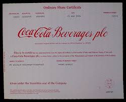 Toda inversión representa un riesgo, pero esto tiene que ver con tu conocimiento para. Stock Certificate Coca Cola Bewerages Plc 1 Paper Catawiki