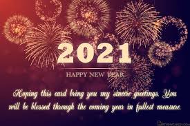 Happy new year sms 2021: Sparkling Fireworks New Year Greeting Card 2021