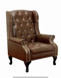 reshuz modern brown wing chair with