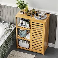Viagdo Bathroom Cabinet Bamboo Storage