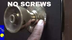 Remove doorknob lock with NO SCREWS showing - YouTube