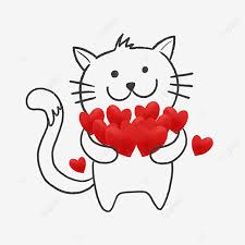 Chat Amour Coeur Kawaii Heureux PNG , Kawaii, Mignonne, Dessin Animé  Fichier PNG et PSD pour le téléchargement libre