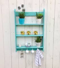 Turquoise Wall Shelf Unit Farmhouse
