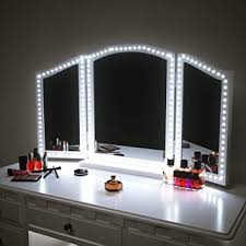 Amazon Com Led Vanity Mirror Lights For Makeup Dressing Table Vanity Set 13ft Flexible Led Light Strip Kit 6000k Daylight White With Dimmer And Power Supply Diy Mirror Mirror Not Included Home Improvement