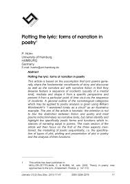 Pdf Plotting The Lyric Forms Of Narration In Poetry 1