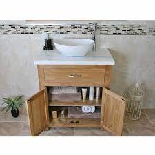Bathroom Vanity Unit Solid Oak With