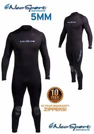 Snorkel Neosport Wetsuits Mens Premium Neoprene 5mm Full Suit Black Large Divi