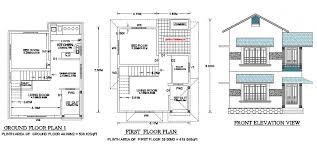 Plan With Front Elevation Design Dwg File