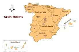 map of spain regions political and