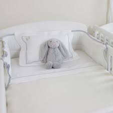 White Cot Bed Grey Baby Bedding