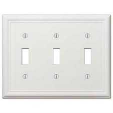 gang toggle steel wall plate white