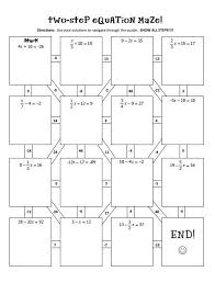 Math Worksheets Two Step Equations