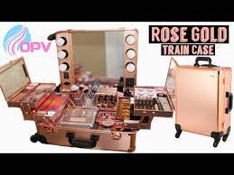 opv beauty rose gold makeup train case
