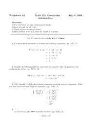 The topics are typically tested on typical college entrance exams. Worksheet 1 For Precalculus Mathematics Math 115 Docsity