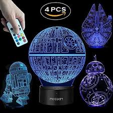 Star Wars Gifts 3d Lamp Star Wars Toys 3d Night Light 4 Patterns And 7 Color Changing With Remote Or Touching Star Wars Lamp Star Wars Light Star Wars Gifts
