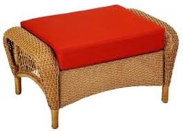 Macys.com has been visited by 1m+ users in the past month Amazon Com Martha Stewart Living 65 909556 2 Charlottetown Natural All Weather Wicker Patio Ottoman With Quarry Red Cushion Kitchen Dining