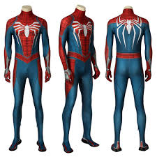 The resilient suit is at the center. Spider Man Ps4 Advanced Suit Spider Man Ps4 Game Cosplay Costume Oneherosuits