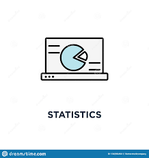 Statistics Icon Laptop With Statistical Data Presented In