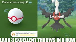 How to land 3 excellent throws in a row Darkrai Pokemon go - YouTube