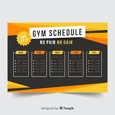 gym schedule template vectors